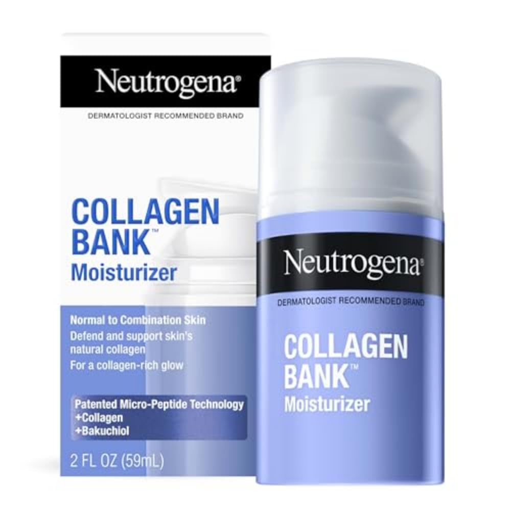 Photo 1 of Neutrogena Collagen Bank Face Moisturizer, Daily Anti-Aging Face & Neck Firming Collagen Cream, Bakuchiol & Micro-Peptides Face Lotion, Support Skin’s Natural Collagen for Visibly Plump Skin, 2 fl.?oz