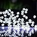 VMANOO Solar Powered Christmas String Lights 100 LED 8 Modes Fairy Decor Lighting for Outdoor, Indoor, Patio, Garden Tree, Wedding, Homes, Curtain, Valentine's Day Decorations(White)