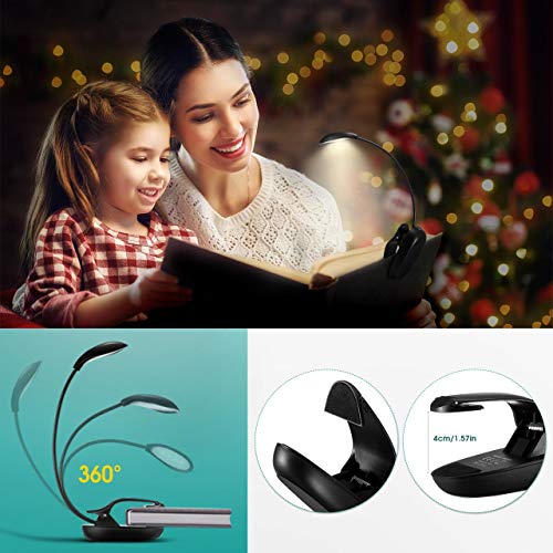 image for TOPELEK Reading Light, 8 LED Book Light with 3 Colors, 12 Brightness, 