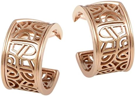 Wire Heart Framework 18K Rose Gold Hoop Earrings