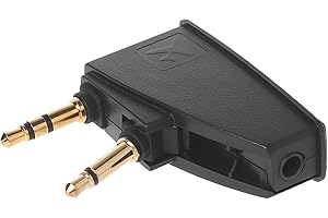 Airline Flight Headphones Adapter 3.5 Mono(Stereo) Plug 2x3.5 Mm for QC45 QC35 QC3 QC25 QC20 QC15 Airline Adapter