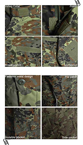 Mens Tactical Jackets and Pants Set Military Uniform Combat Camouflage Suit for Paintball Hunting