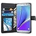 Note 5 Case, TAURI [Stand Feature] Wallet Leather Case with Stand, ID & Credit Card Pockets Flip Cover For Samsung Galaxy Note 5 - Black