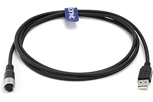 Eonvic Industrial M12 5 Pin A Code Female to USB 2.0 Male Data Connection Cable High Flex Shielded Moulded IP67 Waterproof Ca