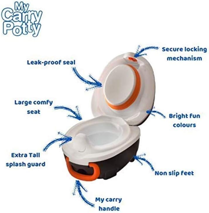 My Carry Potty - Travel Potty, Award-Winning Portable Toddler Toilet Seat for Kids to Take Everywhere (Penguin) - Image 5
