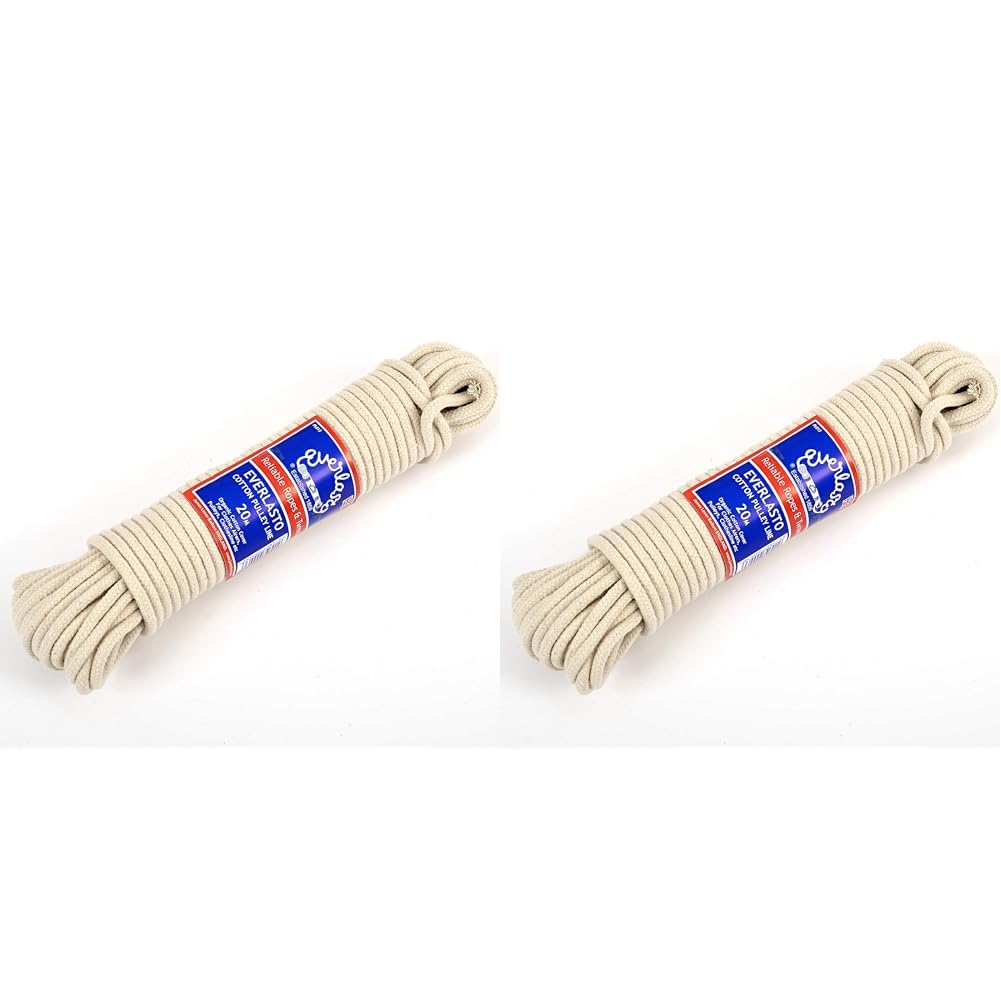 Everlasto Natural Cotton Pulley Line Sash Cord 5.5mm x 30m (Pack of 2)