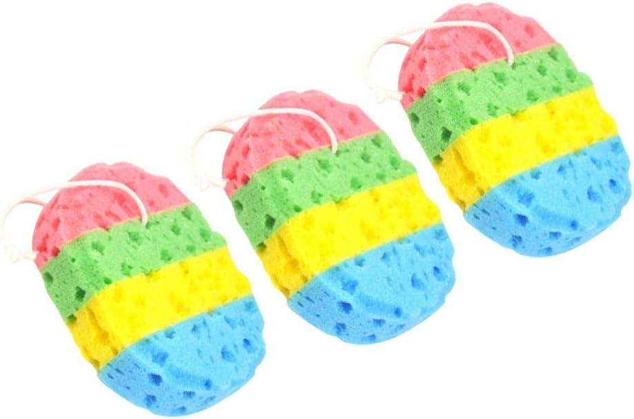 Artibetter 3pcs Shower Loofah Pouf Bath Sponge Exfoliating Body Scrubber