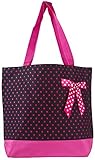 Ever Moda Polka Dot Collection Tote Bag, Large 17-inch