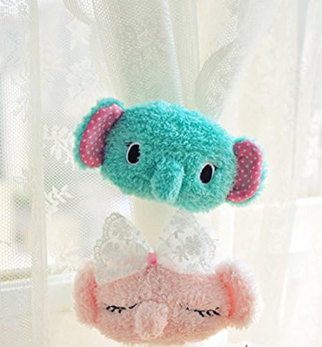 Cute Cartoon Curtains Buckle, Curtain Elastic Bandage Home Furnishing Decorations (Rabbit and Elephant)