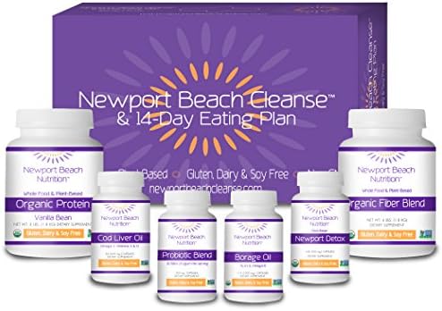 Newport Beach Cleanse Kit - 14 day Eating Plan &amp; Detox Weight Loss Kit w/ Dietary Supplements