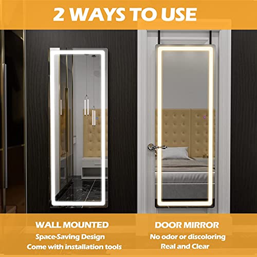 EVDINO 47"x15" LED Lighted Wall Mounted Mirror, FullLength Mirror with