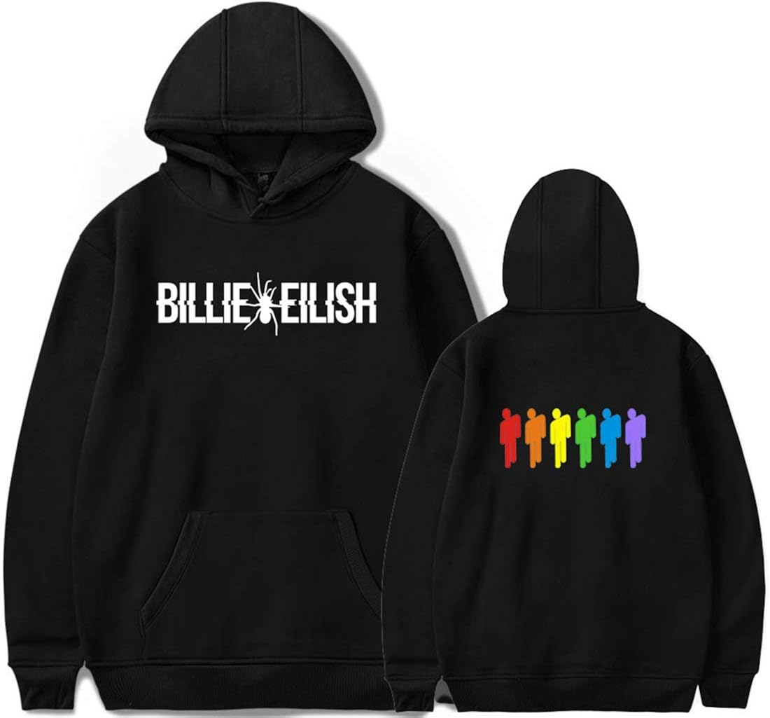 PANOZON Sudadera Billie Eilish Mujer con Capucha Impresa de Logo Hoodie PullOver Negra Casual PANOZON Sudadera Billie Eilish Mujer con Capucha Impresa de Logo Hoodie PullOver Negra Casual