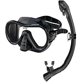 SEAC Giglio Premium Dry Adults Scuba Diving Swimming Snorkeling 100% Pure Silicone Mask Snorkel Set w/Gear Bag