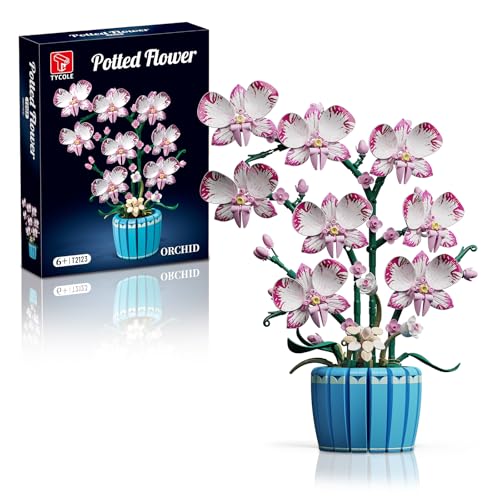 TYCOLE Orchidea Set da Costruire, 779 Fiori Artificiali Botanicals Decorazione Casa Ufficio, Regalo Bambini Adulti Adolescenti, Compleanno, Natale, San Valentino