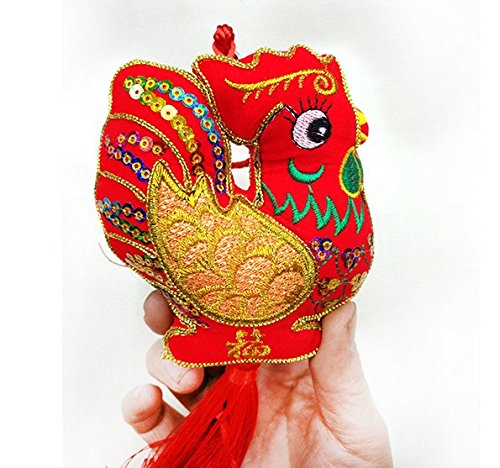 Cute Monkey Celebrating New Year Redwork Embroidery