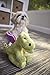 goDog Bubble Plush Dragons Squeaky Dog Toy, Chew Guard Technology - Lime, Small