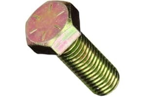 Newport Fasteners 1/4 inch x 1 inch Hex Cap Screw Grade 8 Zinc Yellow Plated Steel (Quantity: 100 pcs) 1/4-20 x 1 Hex Bolt/Coarse Thread/Fully Threaded