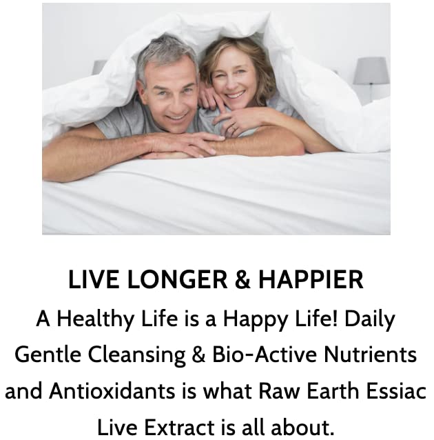 Raw Earth ESSIAC Tea Extract - 8 Organic Herbs & Sheep Sorrel Roots! - USA & EU Grown Herbs - Made in the USA - Patented Process - Raw & BioActive - Concentrated Live Extract -Alcohol FREE, Sugar FREE