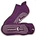 Crescent Moon ExerSocks Barre, Yoga & Pilates Socks (3-pack) Medium (Purple)