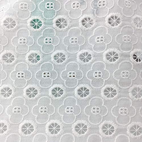 生地布綿100 白い綿布生地刺繍透かしレースおしゃれハンドメイド材料衣装ドレス