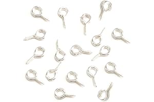 JOYHEY 300 Pcs Silver Small Screw Eye Pins,6.5 x 13 mm Eye pins Hooks,Mini Screw Eye Pin Peg for Arts & Crafts Projects