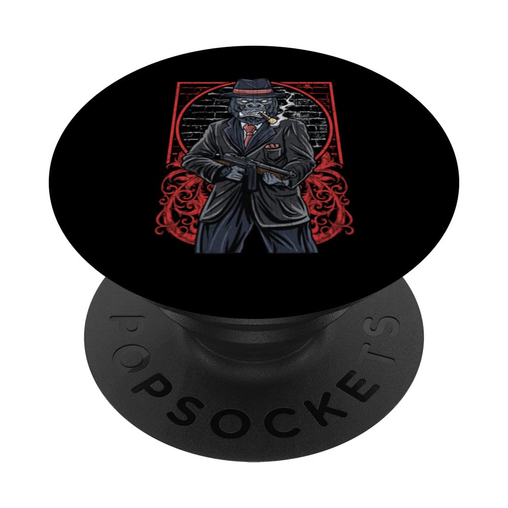 Mafia Gorilla Boss Gangster Retro Vintage Design PopSockets Swappable PopGrip