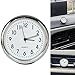 Acecharming High Accuracy Car Dashboard Clock Classic Table Mini Quartz Clock Car Onboard Small Round Luminated Clock (Size: 40 x 40 x 40 mm),White