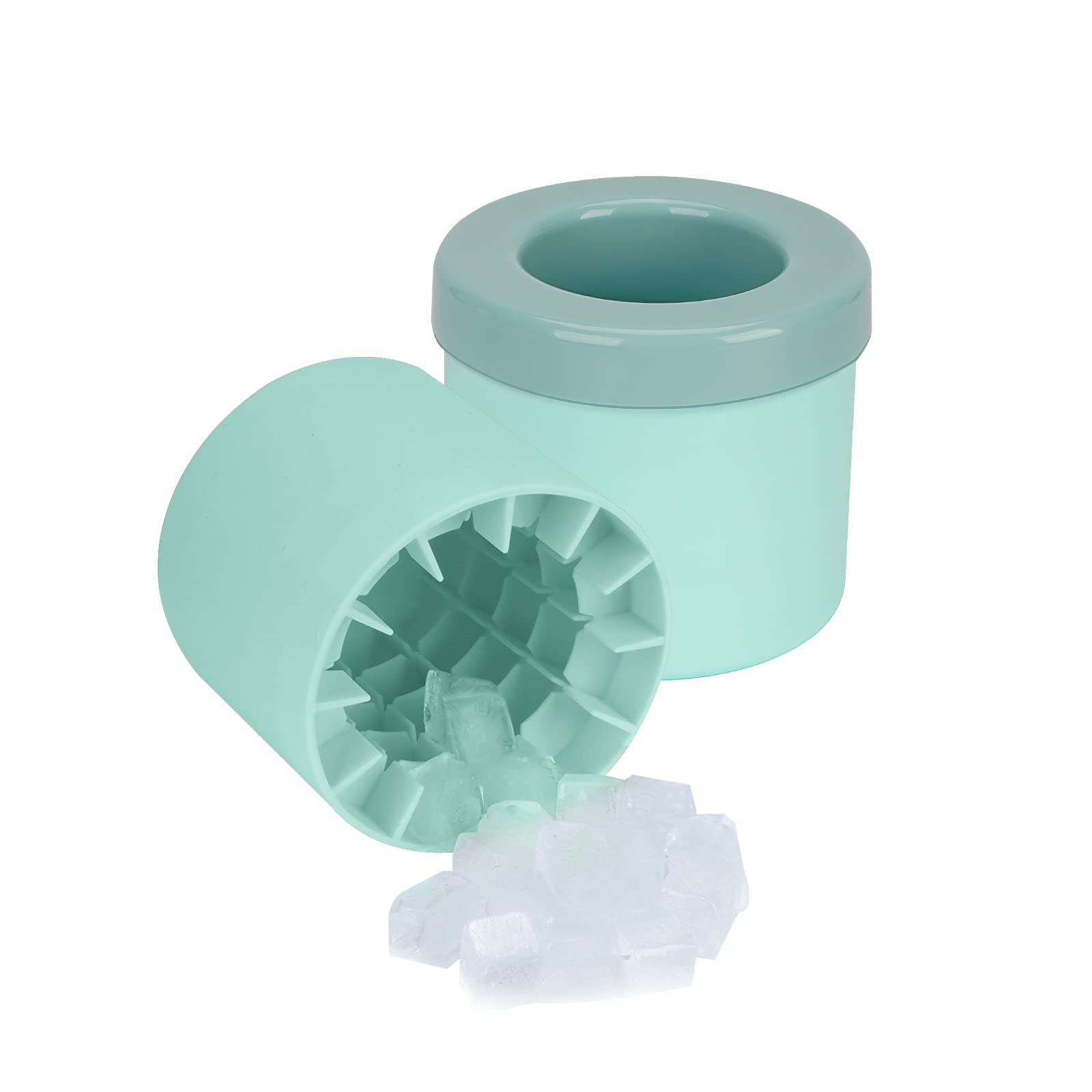 Photo 1 of 2 Pack Cylinder Ice Cube Mold Ice Trays, Silicone Ice Bucket, Portable Ice Cube Maker, Press-Type Easy-Release Ice Cup (Blue)