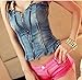 AvaCostume Womens Denim Strapless Tube Top