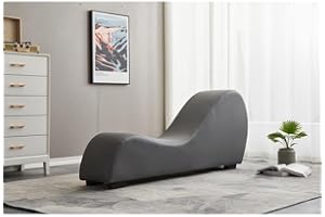 Kingway Furniture Kolar Faux Leather Yoga Chaise Lounge Chair, Relaxation, Streching, in Gray