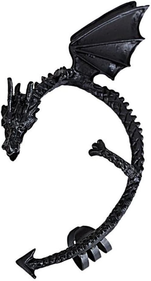 Gothic Punk Temptation Metal Dragon Bite Ear Cuff Wrap Clip Earring Silver