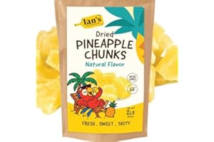 IAN's Dried Pineapple Chunks (2lb) Sweetened With Natural Cane Sugar - Dehydrated Pineapple Chunks, Candied Pineapple, Dried Fruit Energy Snacks