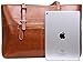 Iswee Shoulder Handbags Top Handle Satchel Work Bags Purse for Women (Horizontal Version-Brown)