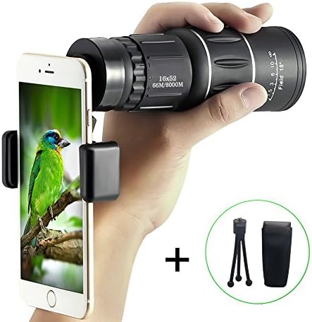 Dual Focus,Prism Monocular Telescope and Quick Smartphone Adapter Waterproof Fog-proof Shockproof Scope,BAK4 Prism FMC for Bird Watching Hunting Camping Travelling Wildlife Secenery