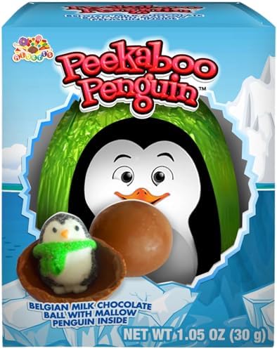 PEEKABOO PENGUIN MILK CHOCOLATE BALLS WITH MALLOW PENGUINS (2 PACK)