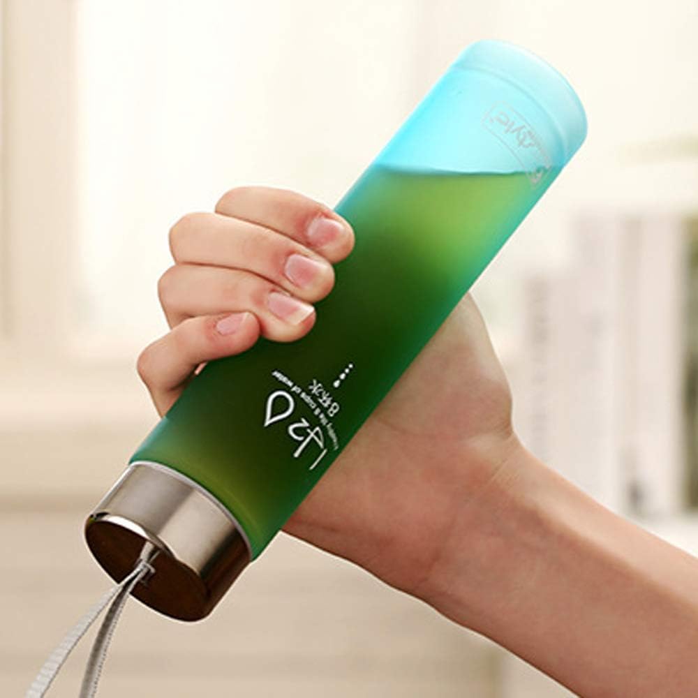 aoory Sports Water Bottle BPA Free Plastic Wide Mouth Slim Frosted Cup with Leak-proof Lid for Running Gym Yoga Outdoors 280ml,Blue - Image 5