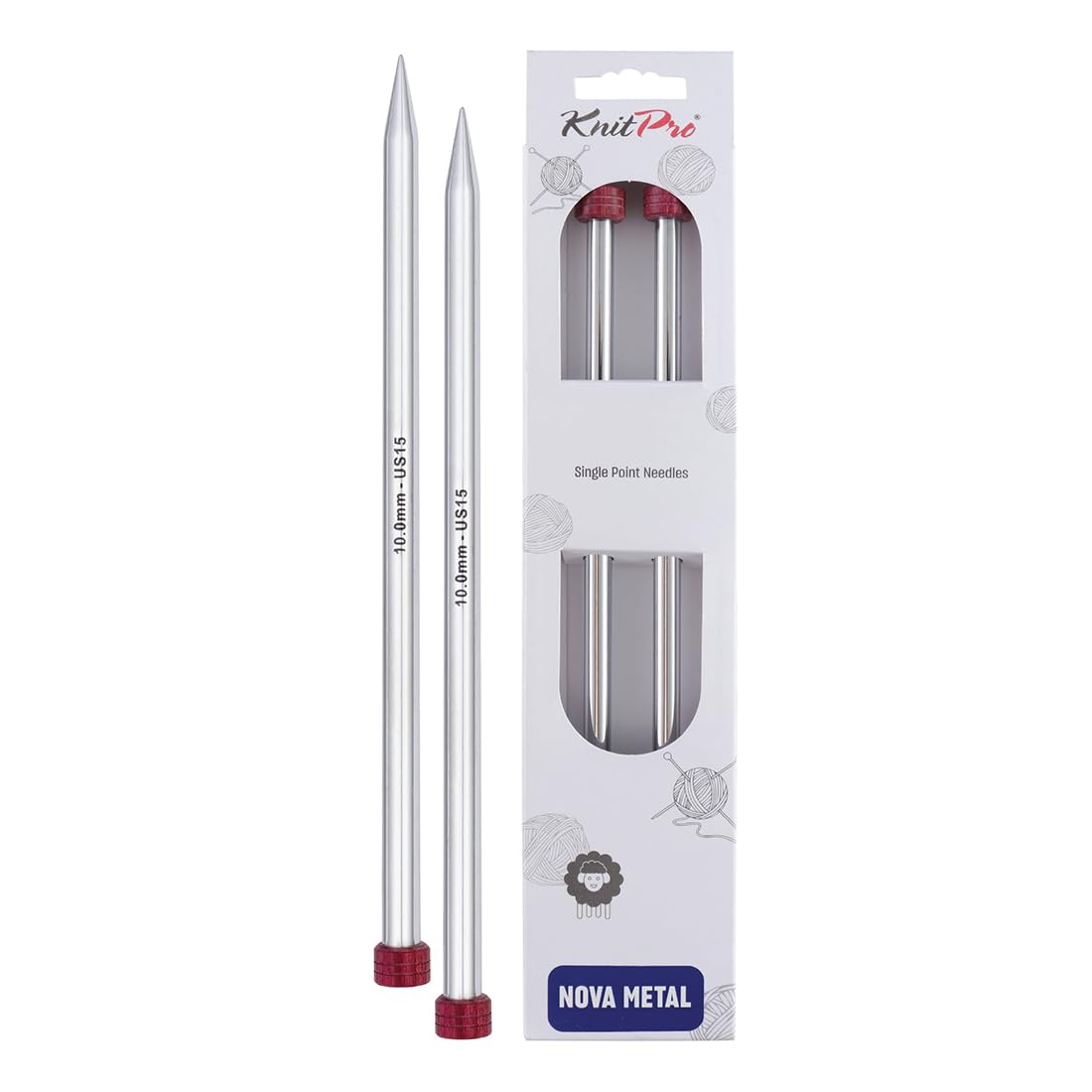 KnitPro Nova Single Pointed Needles 12" (30cm) | 10.00mm