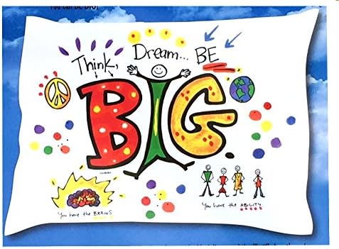 Painting Kit For Kids, Pillowcase Painting Kits, Powerful Pillows Sending Positive Messages to Kids at Bedtime, Vibrant Colors with Non-Toxic Fabric Paint and Water Based Fabric Paint, Think BIG Theme