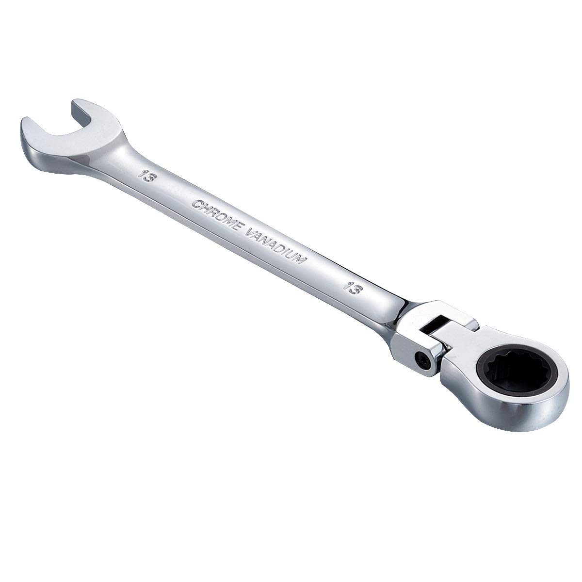 KATUR Combination Ratchet Spanner 13mm, Flex-Head Ratcheting Wrench, Industrial Dual-use Design, Professional Chrome Vanadium Steel Metric Tool for DIY, Bicycle Repair and Home Maintance