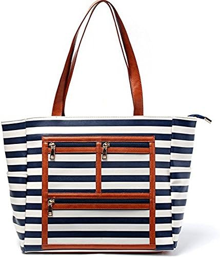 Women Faux Leather Handbag Striped Display Marketing Presentation Bag Tote