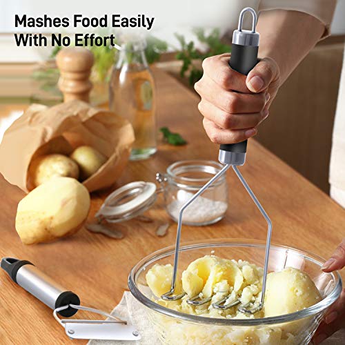SIGAL Potato Masher and Vegetable Peeler Set, Stainless Steel Wire Head