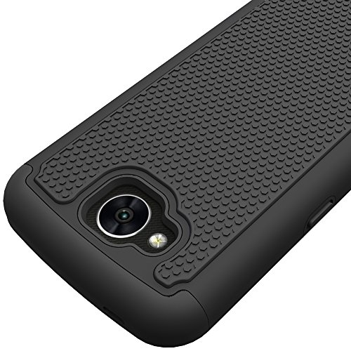 LG X Calibur Case, LG X Venture Case, OEAGO [Shockproof] [Impact Protection] Hybrid Dual Layer Defender Protective Case Cover for LG X Calibur / LG X Venture - Black - Thumbnail 5