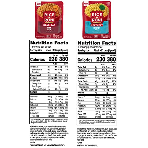 Rice-A-Roni Heat & Eat Rice, Microwave Rice, Quick Cook Rice, 2 Flavor