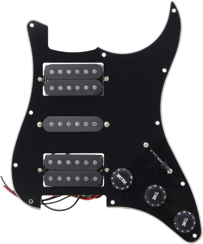 Homswitch Pearlescent Black 3 Layer HSH Loaded Pickguard Pickups Set for Electric Guitar