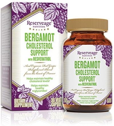 Reserveage - Bergamot Cholesterol Support with Resveratrol, a Heart-Healthy Formula, 30 vegetarian capsules by Reserveage Nutrition
