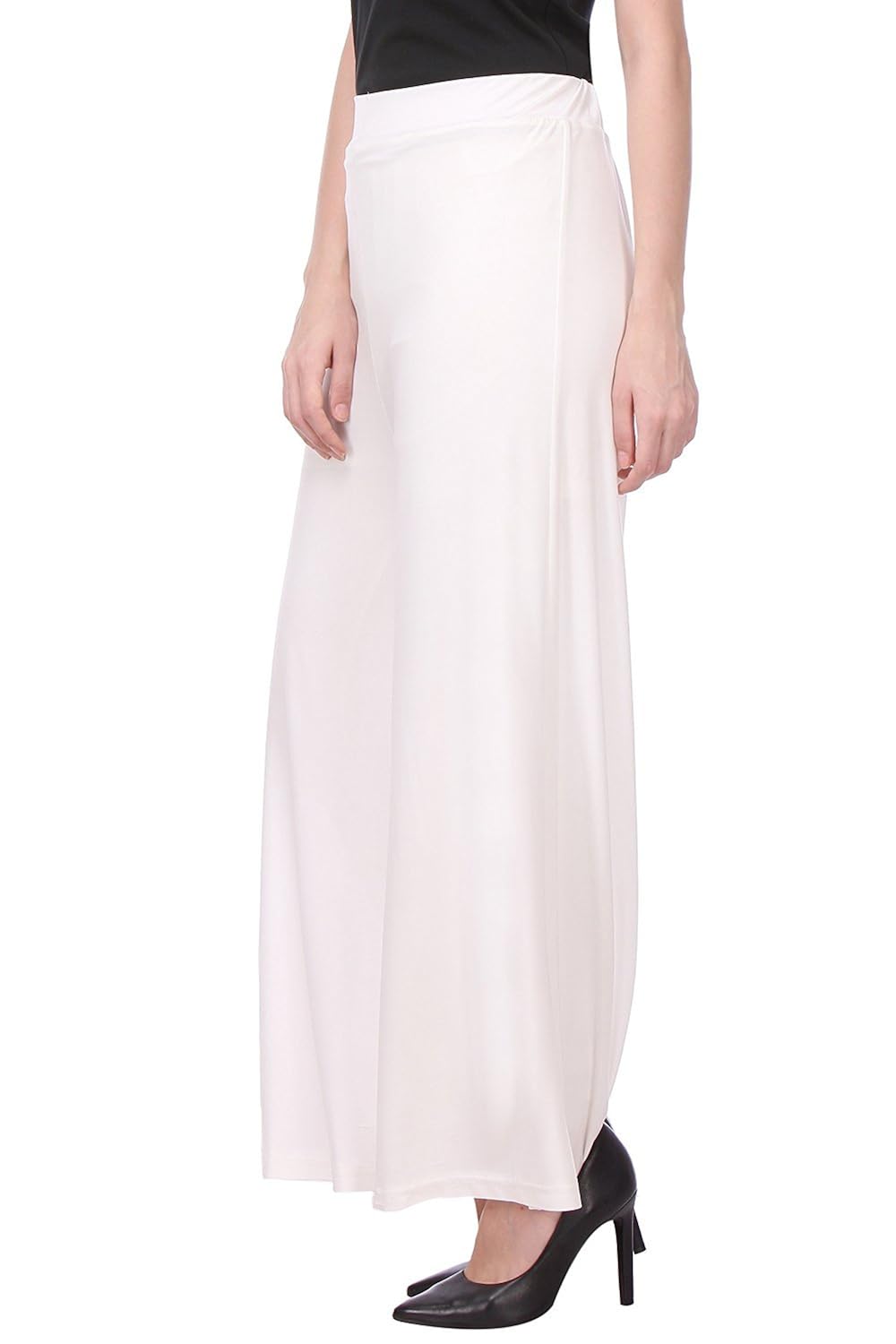 nice mode women's cotton regular fit palazzo (white, free size)