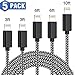 5 Pack [3/3/6/6/10FT] MFi Certified iPhone Charger Lightning Cable Extra Long Nylon Braided USB Charging & Syncing Cord Compatible iPhone Xs/Max/XR/X/8/8Plus/7/7Plus/6S Plus/SE/iPad/Nan More