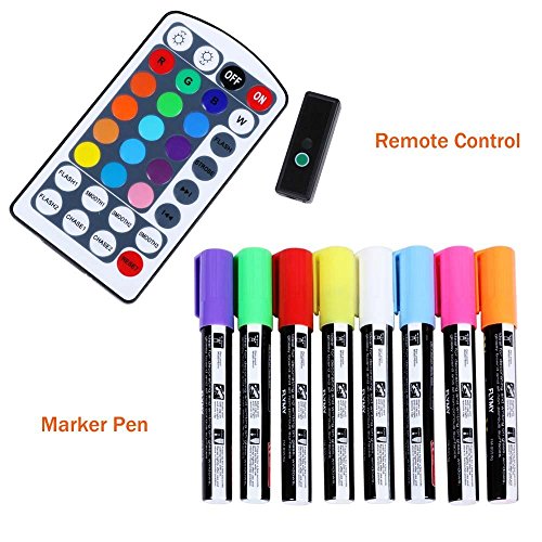Pesters 32.4" x 22.2" LED Message Writing Board, Flashing Illuminated Erasable Neon Led Menu Board, 8-Color Control Signal Display, Remote Control, Include Marker Pen and Wipe-off Cloth (US STOCK)