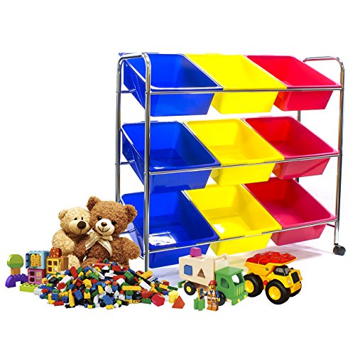 Sorbus Toy Bins & Office Supply Organizer on Wheels — Plastic Storage