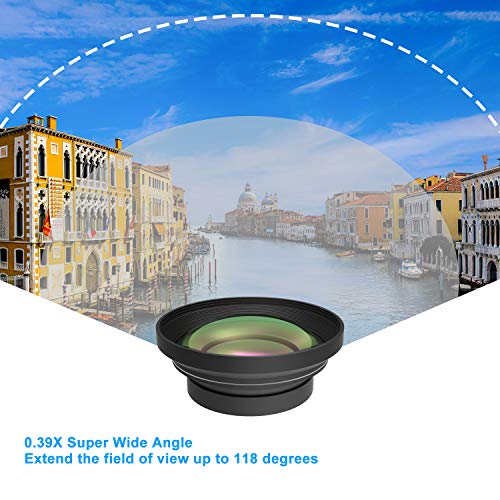 Wide Angle Lens, 72MM 0.39x HD Camera Camcorder Wide Angle Lens with Macro Portion Camera Lenses Kit for Digital Video Camera Camcorder